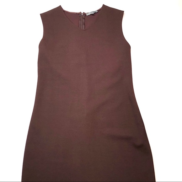 Vince Brown V-neck Sleeveless Sheath Dress 6 - Picture 2 of 8